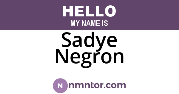 Sadye Negron