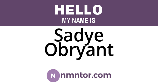 Sadye Obryant