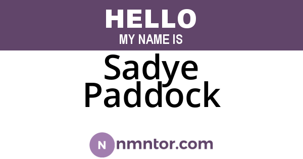 Sadye Paddock