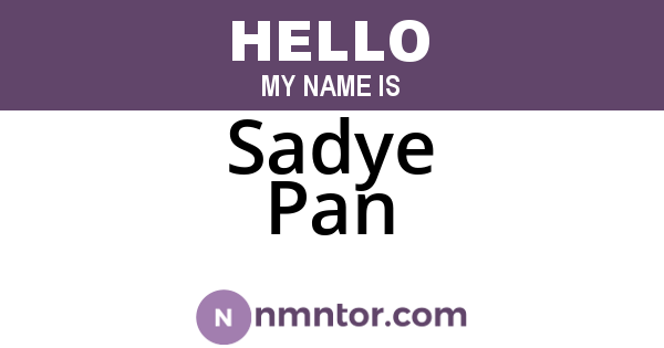 Sadye Pan
