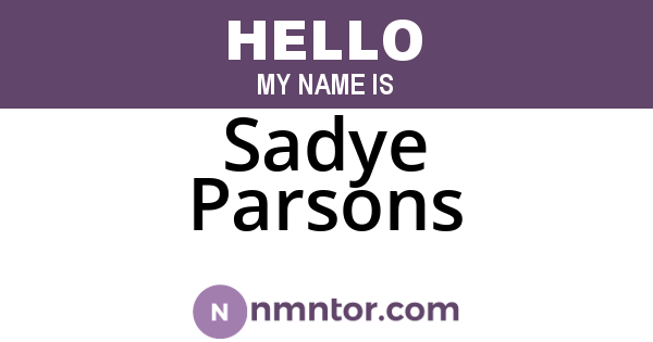 Sadye Parsons