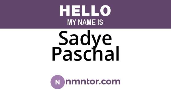 Sadye Paschal