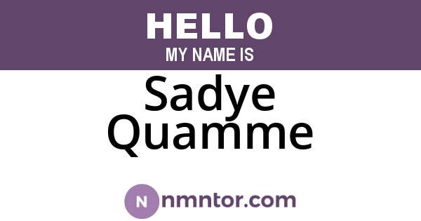 Sadye Quamme