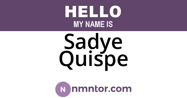 Sadye Quispe