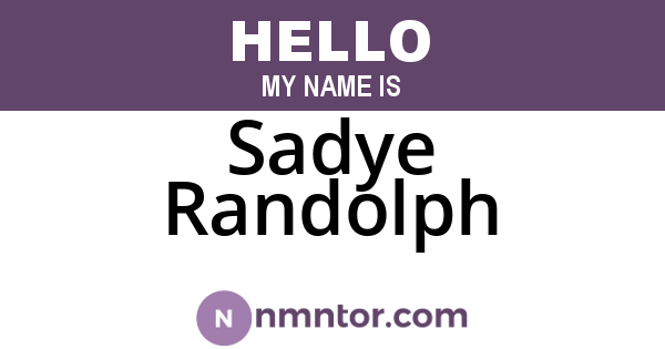 Sadye Randolph