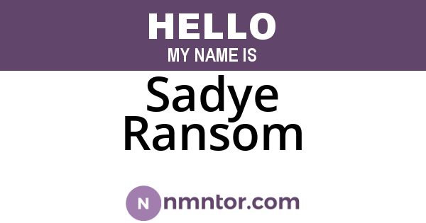 Sadye Ransom