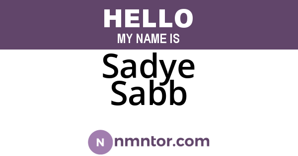 Sadye Sabb