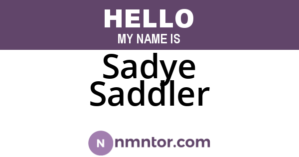 Sadye Saddler
