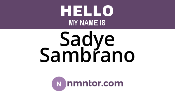Sadye Sambrano