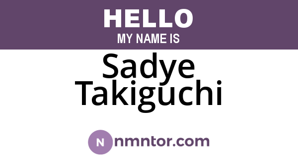 Sadye Takiguchi