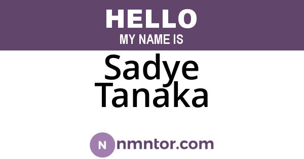 Sadye Tanaka