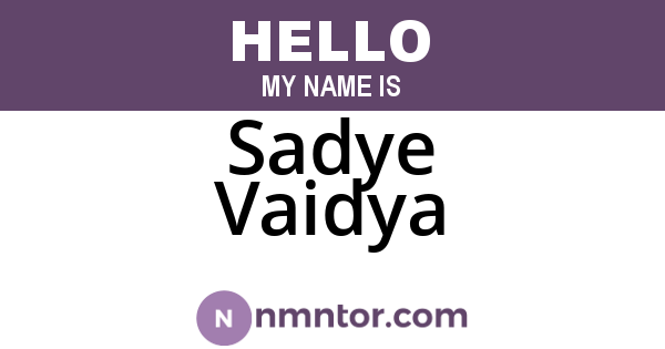 Sadye Vaidya