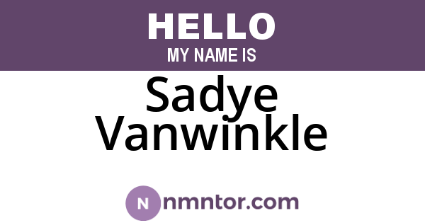 Sadye Vanwinkle