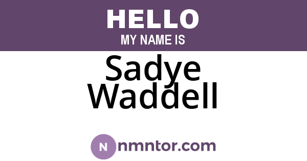 Sadye Waddell