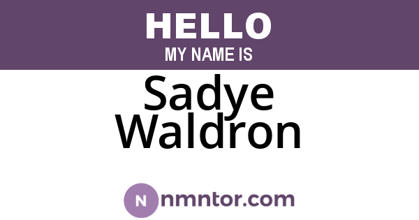 Sadye Waldron