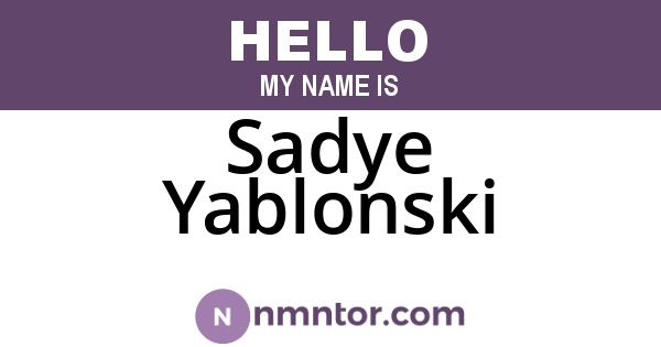 Sadye Yablonski