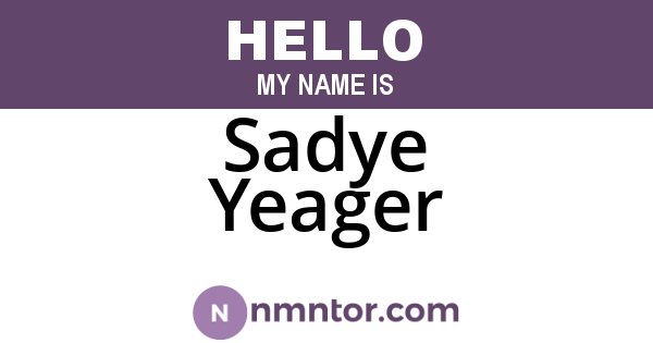 Sadye Yeager