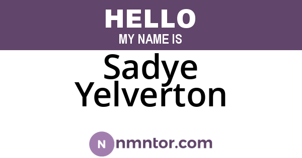 Sadye Yelverton