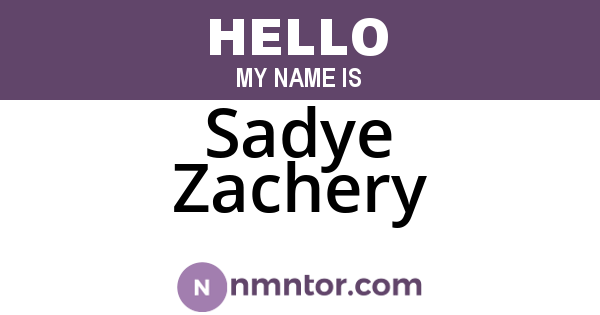 Sadye Zachery