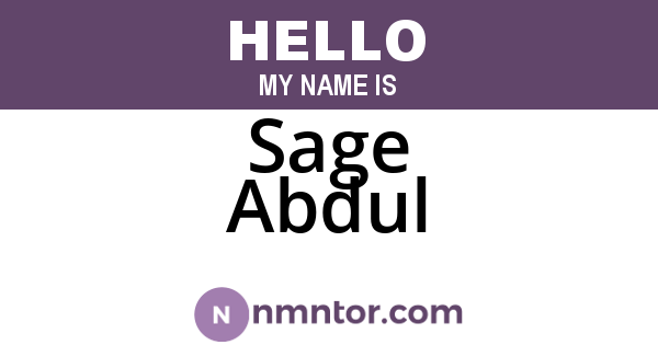 Sage Abdul