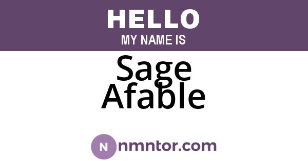 Sage Afable