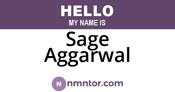 Sage Aggarwal