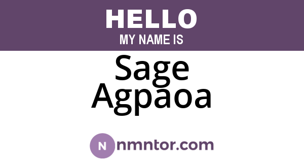 Sage Agpaoa