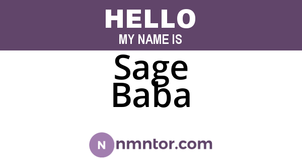 Sage Baba