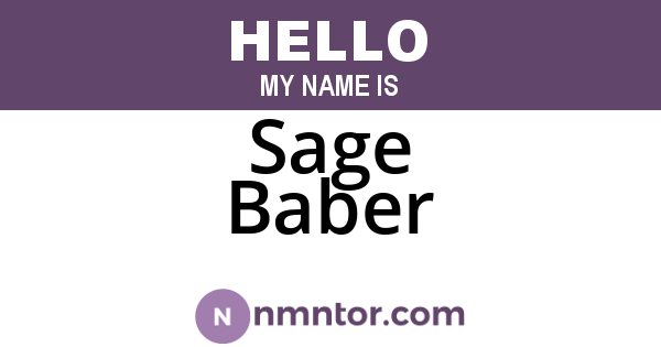 Sage Baber