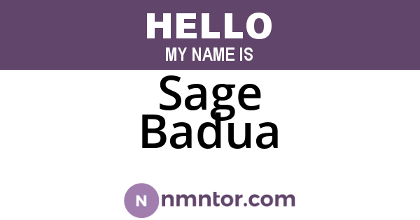 Sage Badua