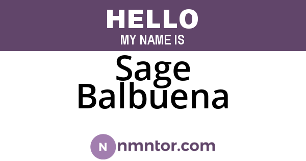Sage Balbuena