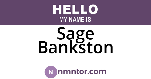 Sage Bankston