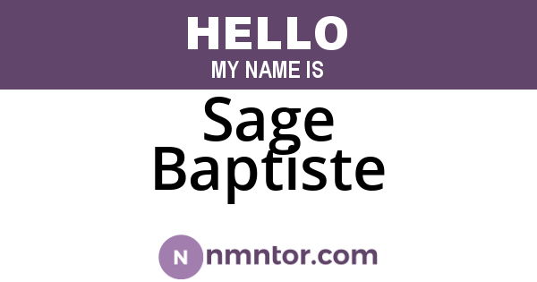 Sage Baptiste