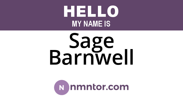 Sage Barnwell
