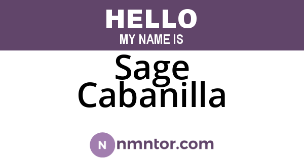 Sage Cabanilla