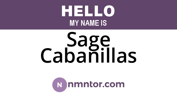 Sage Cabanillas