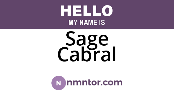 Sage Cabral