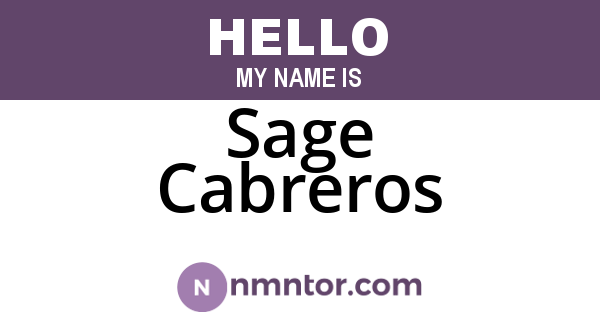 Sage Cabreros