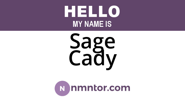 Sage Cady