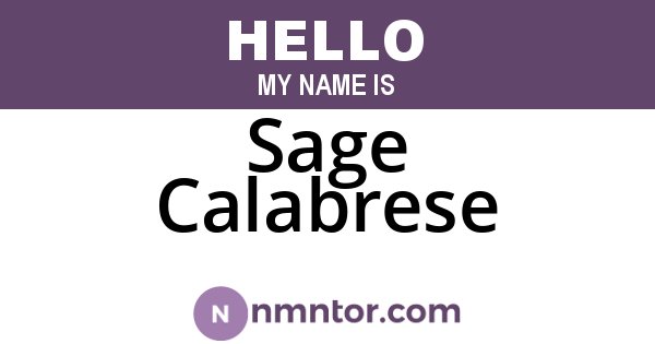 Sage Calabrese