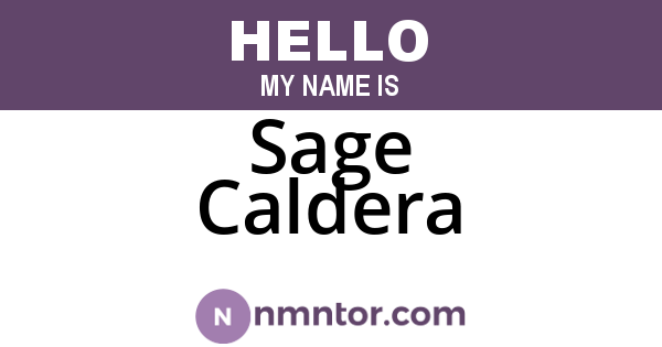 Sage Caldera