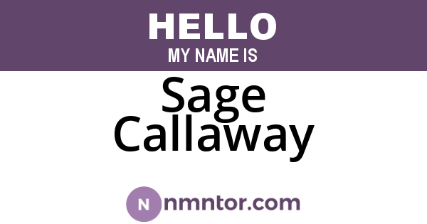 Sage Callaway