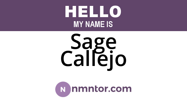 Sage Callejo