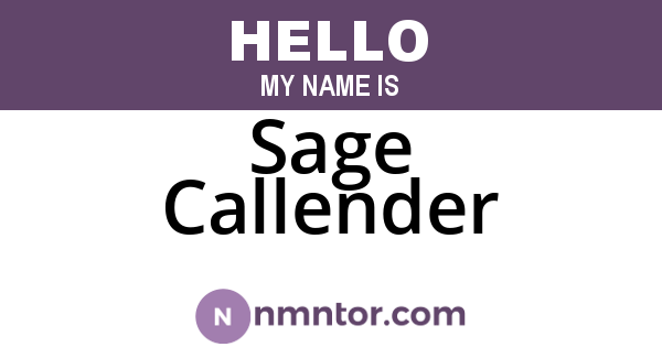 Sage Callender