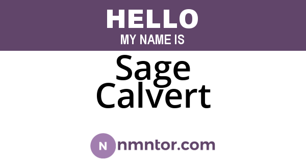 Sage Calvert