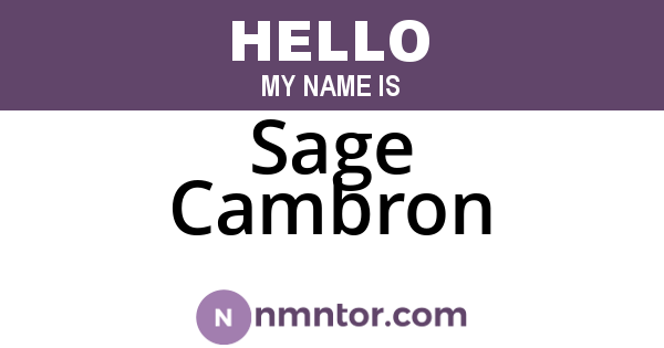 Sage Cambron