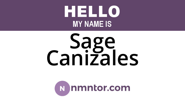 Sage Canizales
