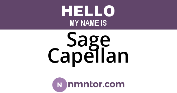 Sage Capellan