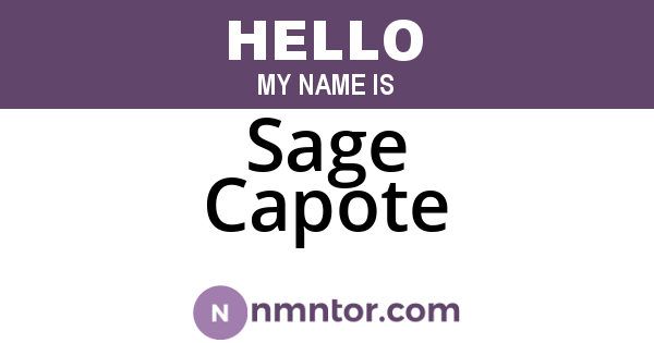 Sage Capote