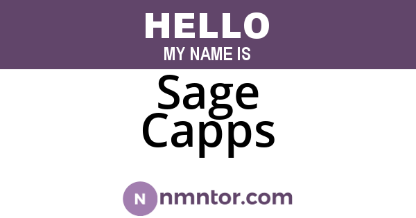 Sage Capps